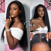 Kinky Straight HD Glueless Lace Closure Wig