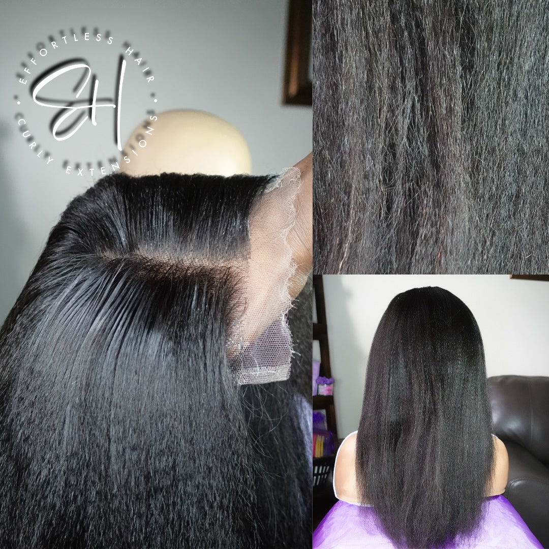 Kinky Straight HD Glueless Lace Closure Wig